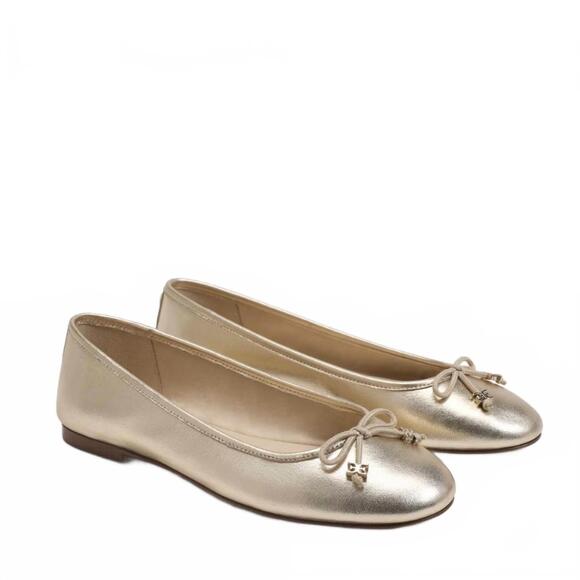NEW SAM EDELMAN women's felicia flats in gold
